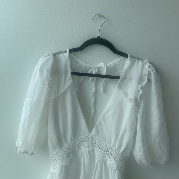 Lulus Daylight Darling Lace Trim Dress White Size Small - Picture 3 of 9